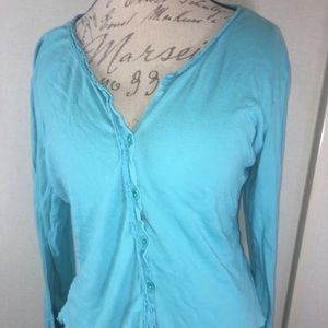 Victoria’s Secret Sea Green Cardigan Ruffle medium